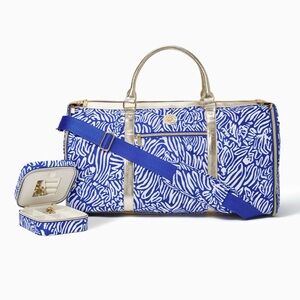 Lilly Pulitzer Garment Bag Weekender Duffel and Travel Jewelry Case